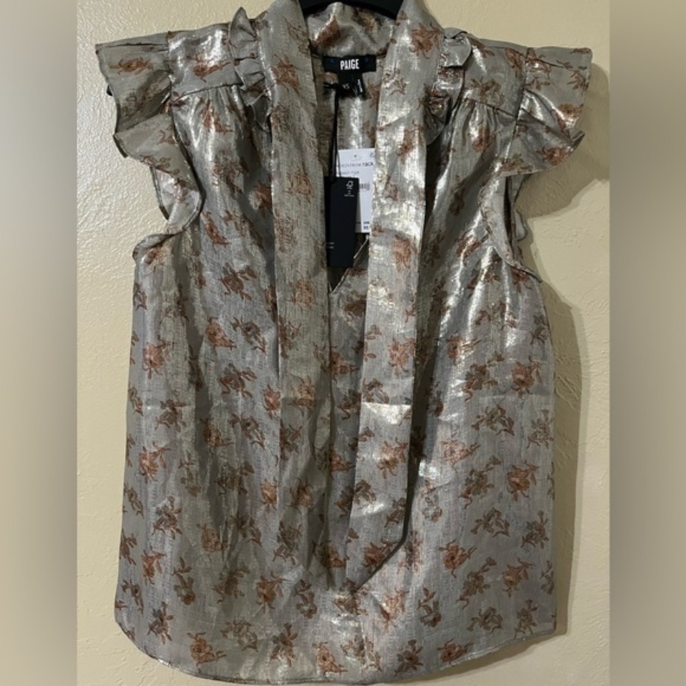 NWT Paige Bette Top size XS Ruffle Sleeve